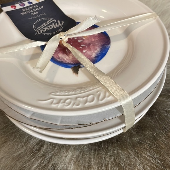 NWT Mason Crafts & More Produce Fruit 7” Appetizer Plates - Set of 4 - Picture 7 of 9